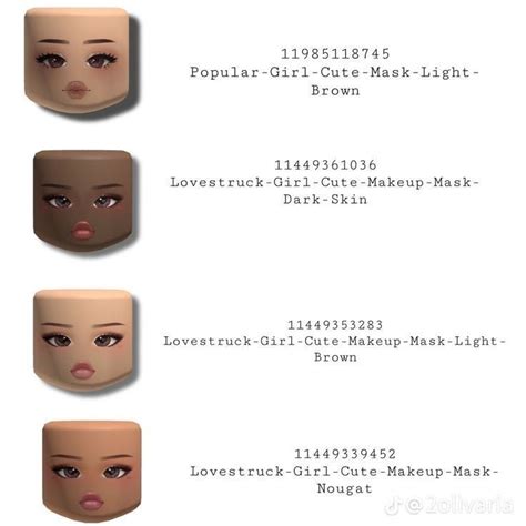 Full list of Roblox face IDs and codes